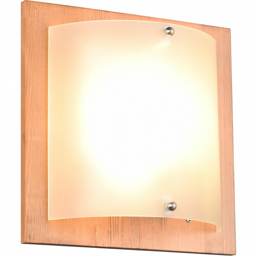 LED Wandleuchte - Wandbeleuchtung - Trion Palan - E27 Fassung - 1-flammig - Quadrat - Matt Braun - Holz