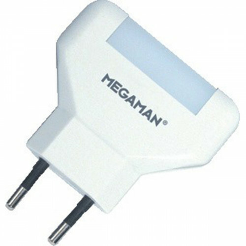 MEGAMAN - Steckdosenleuchte - Steckdosenleuchte mit Schalter - Hatso - 0.2W - Warmweiß 2700K - Rund - Mattweiß - PVC