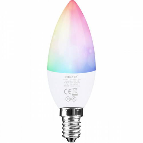 Mi-Light MiBoxer - LED-Lampe - Smart Kerzenlampe - Wifi LED - 4W - E14 Fassung - RGB+CCT - Anpassbare Lichtfarbe - Dimmbar