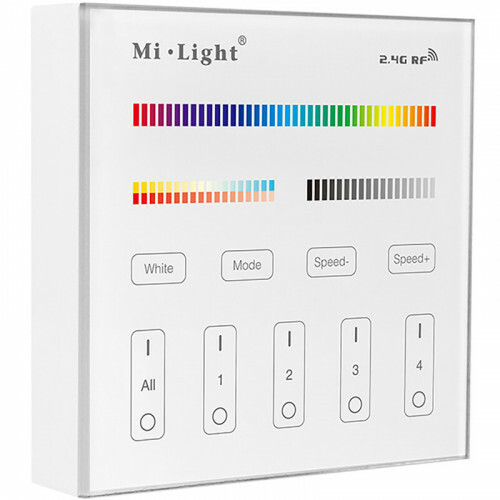 Mi-Light MiBoxer - Smart Touch Wandschalter - RGB+CCT - 4 Zonen - Matt Weiß