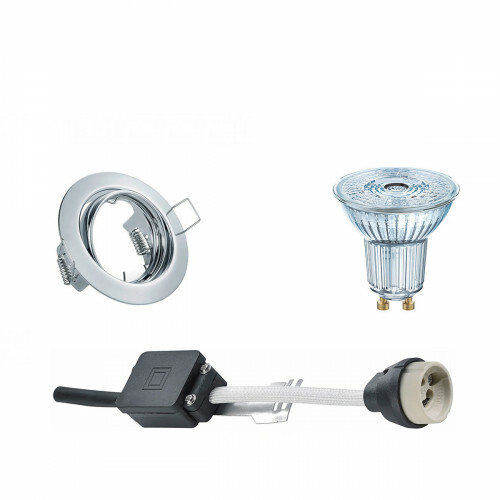 LEDVANCE - LED Spot Set - Parathom PAR16 940 36D - GU10 Sockel - Dimmbar - Einbau Rund - Glänzend Chrom - 3.7W - Universalweiß 4000K - Kippbar Ø83mm
