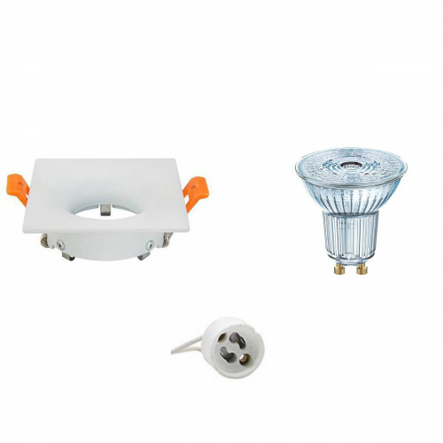 LEDVANCE - LED Spot Set - Parathom PAR16 927 36D - GU10 Sockel - Dimmbar - Einbau Quadratisch - Mattweiß - 3.7W - Warmweiß 2700K - 85mm