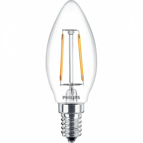 PHILIPS - LED Lamp Filament - Classic LEDCandle 827 B35 CL - E14 Sockel - 2W - Warmweiß 2700K | Ersetzt 25W