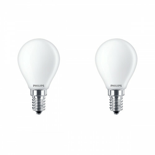 PHILIPS - LED-Lampe - Set 2 Stück - Classic Lustre 827 P45 FR - E14 Fassung - 4.3W - Warmweiß 2700K | Ersetzt 40W