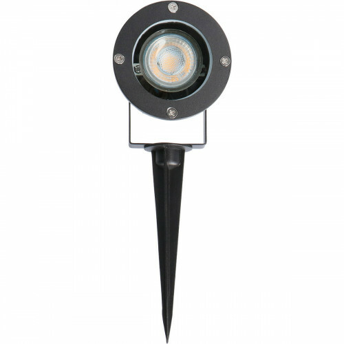LED Strahler mit Erdspieß - Sanola Urbun - GU10 Fassung - Rund - Aluminium - Philips - CorePro 827 36D - 3.5W - Warmweiß 2700K