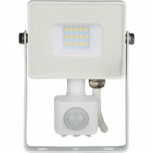 SAMSUNG - LED Baustrahler 10 Watt met Sensor - LED Fluter - Viron Dana - Tageslicht 6400K - Mattweiß - Aluminium