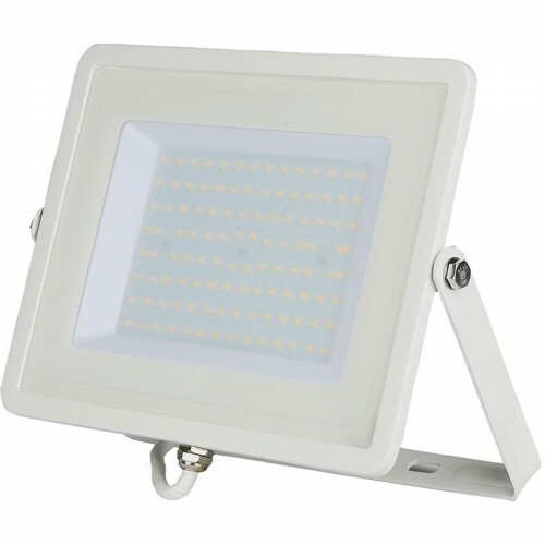 SAMSUNG - LED Baustrahler 100 Watt - LED Fluter - Viron Hisal - Tageslicht 6400K - Wasserdicht IP65 - Mattweiß - Aluminium