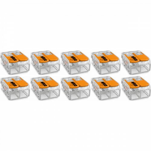 WAGO - Verbindungsklemmen Set 10 Stück - 2-polig mit Klemmen - Orange