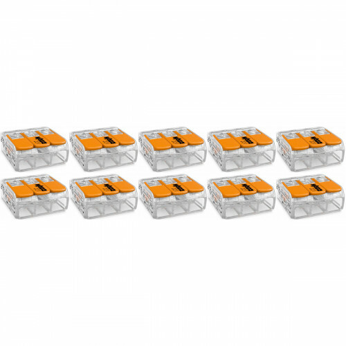 WAGO - Verbindungsklemmen Set 10 Stück - 3-polig mit Klemmen - Orange