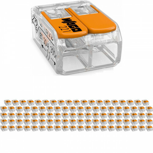 WAGO - Verbindungsklemmen Set 100 Stück - 2-polig mit Klemmen - Orange