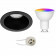 LED Spot Set GU10 - Facto - Smart LED - Wifi LED - Slimme LED - 5W - RGB+CCT - Aanpasbare Kleur - Dimbaar - Afstandsbediening - Pragmi Minko Pro - Inbouw Rond - Mat Zwart - Verdiept - Ø90mm