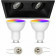 LED Spot Set GU10 - Facto - Smart LED - Wifi LED - Slimme LED - 5W - RGB+CCT - Aanpasbare Kleur - Dimbaar - Afstandsbediening - Pragmi Zano Pro - Inbouw Rechthoek Dubbel - Mat Zwart - Kantelbaar - 185x93mm