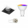 LED Spot Set GU10 - Facto - Smart LED - Wifi LED - Slimme LED - 5W - RGB+CCT - Aanpasbare Kleur - Dimbaar - Afstandsbediening - Pragmi Zano Pro - Inbouw Vierkant - Mat Zwart/Wit - Kantelbaar - 93mm