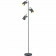 LED Vloerlamp - Trion Edwy - E14 Fitting - 3-lichts - Rond - Mat Zwart - Aluminium