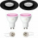 PHILIPS HUE - LED Spot Set GU10 - White and Color Ambiance - Bluetooth - Pragmi Rodos Pro - Inbouw Rond - Mat Zwart - Ø93mm