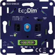 EcoDim - LED-Dimmer - ECO-DIM.03 - Phasenan- und abschnittsdimmer RLC - Unterputz - Einzeltaste - 0-500W