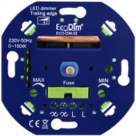 EcoDim - LED-Dimmer - ECO-DIM.02 - Phasenabschnittdimmer RC - Unterputz - Einzeltaste - 0-150W - Sicherung