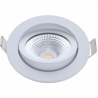EcoDim - LED Spot - Einbauspot - ED-10022 - 5W - Wasserdicht IP54 - Dimmbar - Dim to Warm - Warmweiß 2000K-3000K - Mattweiß - Aluminium - Rund - Schwenkbar