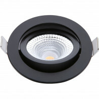 EcoDim - LED Spot - Einbauspot - ED-10023 - 5W - Wasserdicht IP54 - Dimmbar - Dim to Warm - Warmweiß 2000K-3000K - Mattschwarz - Aluminium - Rund - Schwenkbar