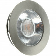 EcoDim - LED Spot Küchenbeleuchtung - ED-10045 - 3W - Warmweiß 2700K - Dimmbar - Wasserdicht IP54 - Unterbauspot - Möbelspot - Einbauspot - Rund - Matt Nickel