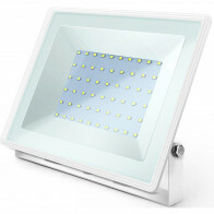 LED Baustrahler 50 Watt - LED Flutlicht - Aigi Iglo - Kaltweiß 6400K - Wasserdicht IP65 - Matt Weiß - Aluminium