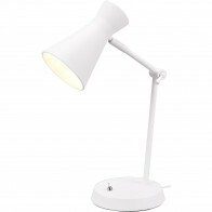 LED Schreibtischlampe - Tischbeleuchtung - Trion Ewomi - E27 Fassung - Rund - Matt Weiß - Aluminium
