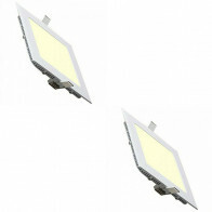 LED Downlight Slim - Einbau Quadratisch 9W - Warmweiß 2700K - Mattweiß Aluminium - 146mm