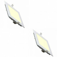 LED Downlight Slim - Einbau Quadratisch 12W - Warmweiß 2700K - Mattweiß Aluminium - 170mm
