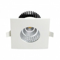 LED Spot - Einbaustrahler - Quadratisch 6W - Wasserdicht IP65 - Universalweiß 4200K - Mattweiß Aluminium - 90mm