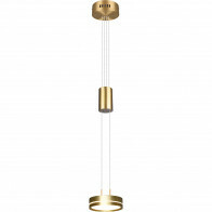 LED Hängelampe - Hängeleuchte - Trion Franco - 7.2W - 1-flammig - Warmweiß 3000K - Dimmbar - Rund - Matt Gold - Aluminium