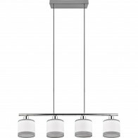 LED-Hängelampe - Trion Vamos - E14 Fassung - 4-Lichter - Rechteckig - Chrom - Metall
