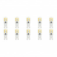 LED Lamp 10er Pack - Aigi Yvona - G9 Sockel - 2.5W - Warmweiß 3000K - Mattweiß - Kunststoff