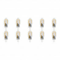 LED-Lampe 10er Pack - G4-Fassung - Dimmbar - 2W - Tageslicht 6000K - Transparent | Ersetzt 20W