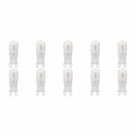 LED-Lampe 10er-Pack - G9-Fassung - Dimmbar - 3W - Warmweiß 3000K - Milchglas | Ersetzt 32W