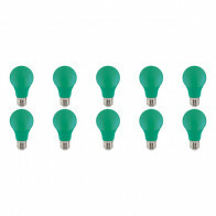 LED Lampe 10er Pack - Specta - Grün Farbig - E27 Sockel - 3W