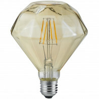 LED Lamp - Filament - Trion Dimano - E27 Sockel - 4W - Warmweiß 2700K - Bernstein - Aluminium