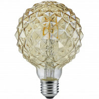 LED Lampe - Filament - Trion Globin - E27 Sockel - 4W - Warmweiß 2700K - Bernstein - Aluminium