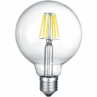 LED Lampe - Filament - Trion Globin - E27 Sockel - 8W - Warmweiß 2700K - Durchsichtig - Glas