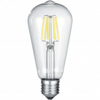 LED Lampe - Filament - Trion Kalon - E27 Sockel - 6W - Warmweiß 3000K - Durchsichtig - Aluminium