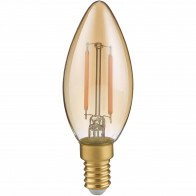 LED-Lampe - Filament - Trion Kamino - E14 Fassung - 2W - Warmweiß 2700K - Bernstein - Glas