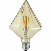 LED Lampe - Filament - Trion Krolin - E27 Sockel - 4W - Warmweiß 2700K - Bernstein - Aluminium