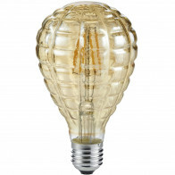 LED Lampe - Filament - Trion Topus - E14 Sockel - 4W - Warmweiß 2700K - Bernstein - Aluminium