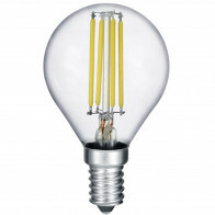 LED Lampe - Filament - Trion Topus - E14 Sockel - 4W - Warmweiß 3000K - Durchsichtig - Aluminium