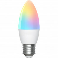 LED-Lampe - Smart LED - Aigi Loney - Glühbirne C37 - 6.5W - E27 Fassung - WLAN-LED - RGB + Anpassbare Lichtfarbe - matt weiß - Kunststoff