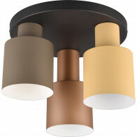 LED Deckenlampe - Deckenbeleuchtung - Trion Agido - E27 Fassung - 3-flammig - Schwarz mit Multicolor Lampenschirm