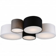 LED Deckenleuchte - Deckenbeleuchtung - Trion Hotia - E27 Sockel - 5-flammig - Rund - Mehrfarbig - Aluminium
