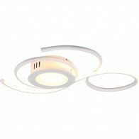 LED Deckenlampe - Deckenbeleuchtung - Trion Jivino - 36W - Anpassbare Lichtfarbe - Dimmbar - Rund - Mattweiß - Aluminium