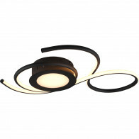 LED Deckenlampe - Deckenbeleuchtung - Trion Jivino - 36W - Anpassbare Lichtfarbe - Dimmbar - Rund - Mattschwarz - Aluminium