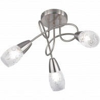 LED Deckenleuchte - Trion Kalora - E14 Sockel - Rund - Matt Nickel - Aluminium