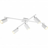 LED Deckenleuchte - Deckenbeleuchtung - Trion Mary - GU10 Sockel - 5-flammig - Rechteckig - Mattweiß - Aluminium